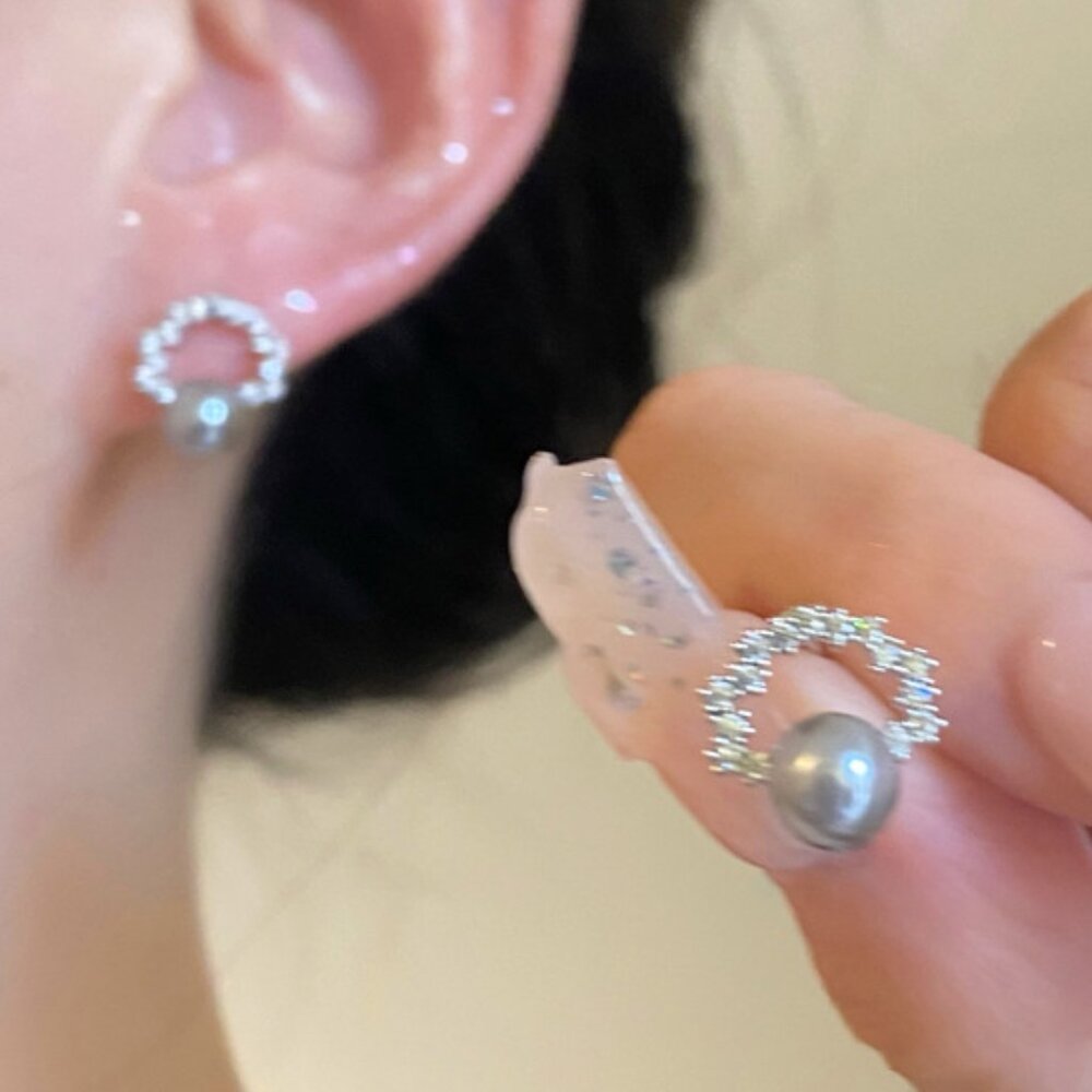 S925 Sterling Silver Pearl Korean & Japanese Chic design Eearrings